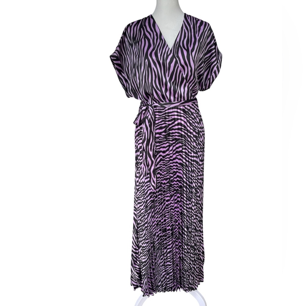 NEW LOOK Black & Pink Zebra Maxi Dress. Size 6.